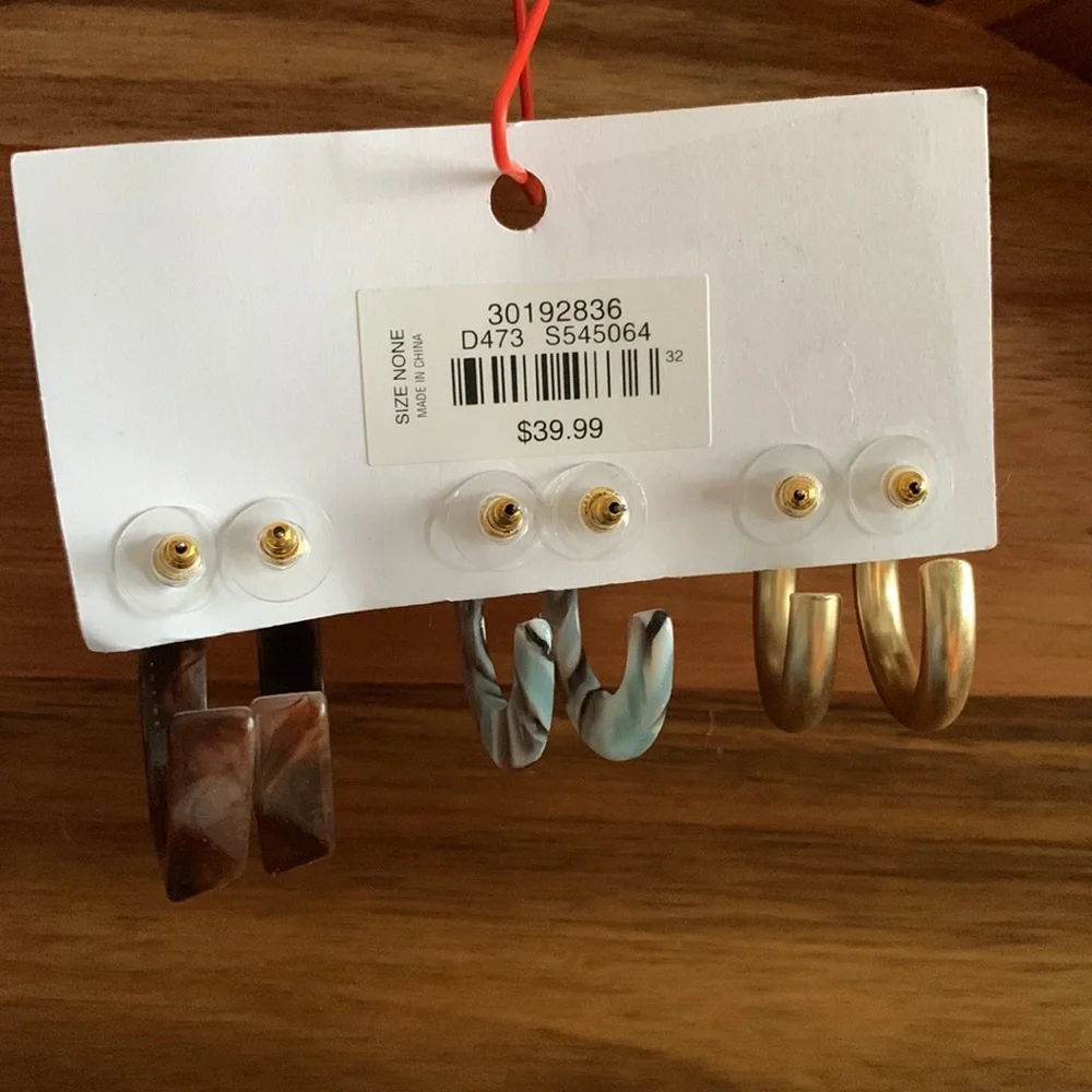 LOFT Hoop & Resin Earrings Set of 3